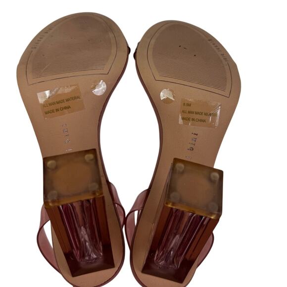 Gianni Bini Nude Clear Strap Acrylic Heel Strappy Heels Women's Size 8.5 - Picture 8 of 8